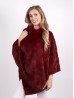 Soft Faux Fur Poncho W/  Wave Pattern 